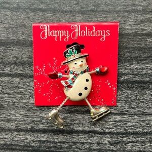 Christmas Snowman Brooch